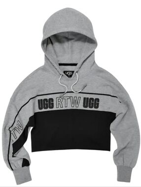 UGG RTW Keira Cropped Hoodie Women's Size Small Black Gray